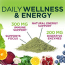 greens-powder-superfood-drink-mix---green-whole-food-blend-for-energy-gut-health-with-organic-wheat-grass-spirulina-chlorella-digestive-enzymes-antioxidant-probiotics-berry-flavor-30-servings-4