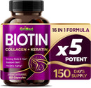 grimed-biotin-with-collagen-keratin-7275mg-strong-nails-hair-radiant-skin-healthy-aging--usa-made-tested-150-count-pack-of-1-1