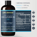 lifes-fortune-organic-cod-liver-oil-liquid-lemon-flavor-supplement---high-potency-fish-oil-omega-3-dha-epa-vitamin-a-e-d3---immune-health-joints-gmo-free-1000-mg-8-oz-1