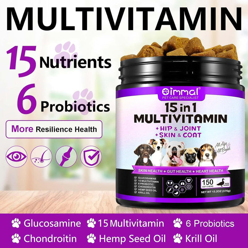 15-in-1-dog-vitamins-supplements--150pcs-multifunctional-supplements-for-dogs-glucosamine-chondroitin-for-joint-support-with-probiotics-for-gut-immune-health-and-skin-heart-health-4