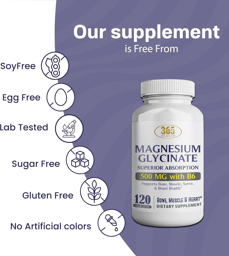 365-health-magnesium-glycinate-500mg-per-tablet---120-vegetarian-tablets--added-b6-for-maximum-absorption---supports-muscle-joint-and-heart-health-premium-grade-non-gmo-gluten-free-2