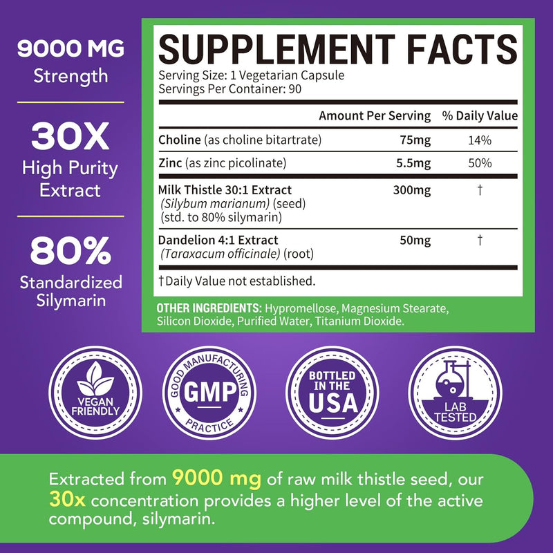 4-in-1-milk-thistle-complex-9000-mg-strength-30x-concentrated-seed-extract-with-dandelion-choline-zinc-fatty-liver-supplements-liver-support-non-gmo-90-veggie-caps-3-month-supply-3