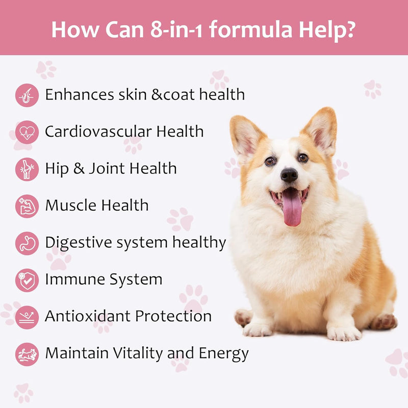 8-in-1-dog-multivitamin-health-supplement-for-joint-muscle-cardiovascular-skin-gut-immune-system-health-with-vitamins-msm-minerals-hyaluronic-acid-glucosamine-chondroitin-50-chews-2