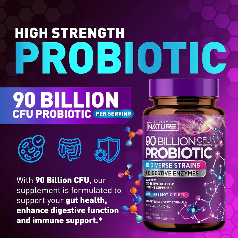 90-billion-cfu-probiotic---daily-digestive-gut-health-supplement-for-men-women---lactobacillus-acidophilus-bifidobacterium-prebiotics---non-gmo-gluten-dairy-free-shelf-stable---60-capsules-3