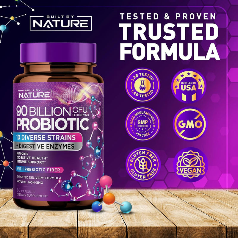 90-billion-cfu-probiotic---daily-digestive-gut-health-supplement-for-men-women---lactobacillus-acidophilus-bifidobacterium-prebiotics---non-gmo-gluten-dairy-free-shelf-stable---60-capsules-5