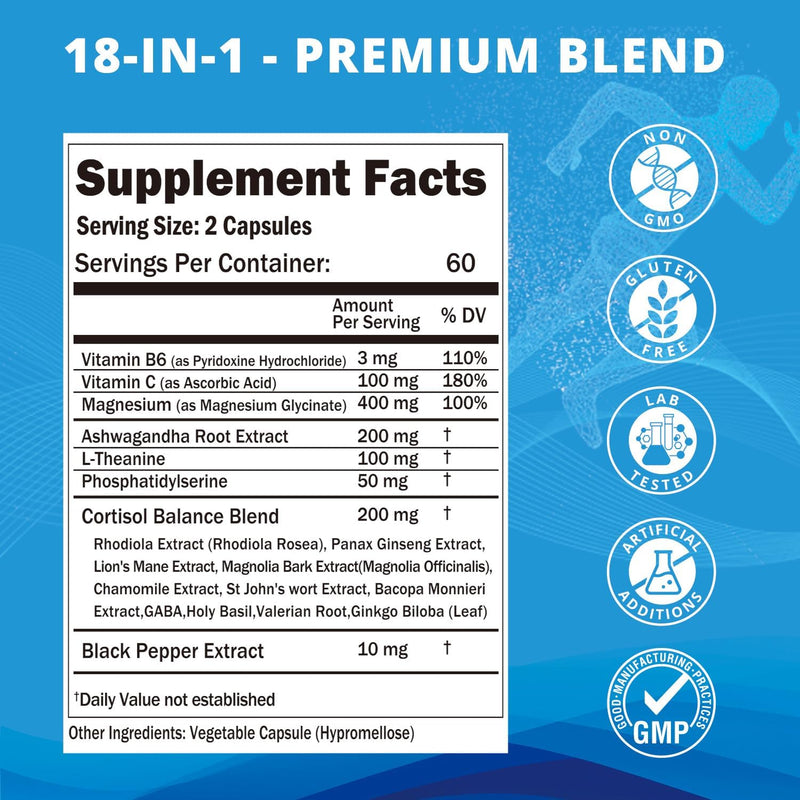advanced-cortisol-balance-support-18-in-1---premium-blend-with-ashwagandha-rhodiola-magnesium-l-theanine---stress-response-support-mood-enhancement-formula---120-vegetarian-capsules-2