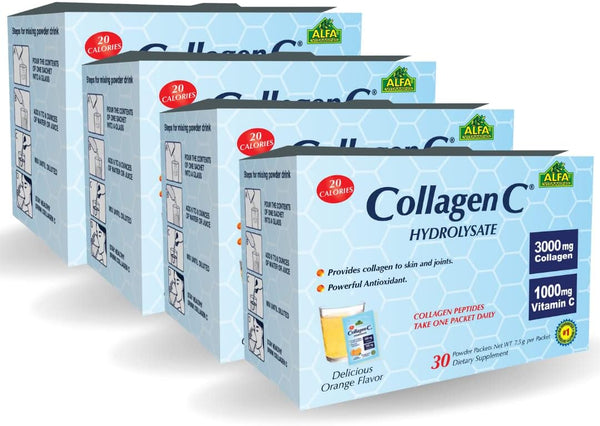alfa-vitamins-collagen-c-peptides-hydrolysate-powder-supplement-vitamin-c-1000mg-gluten-free-hydrolyzed-collagen-for-skin-hair-nails-joint-bone-support-antioxidant-30-sachets-per-box-4-pack-1