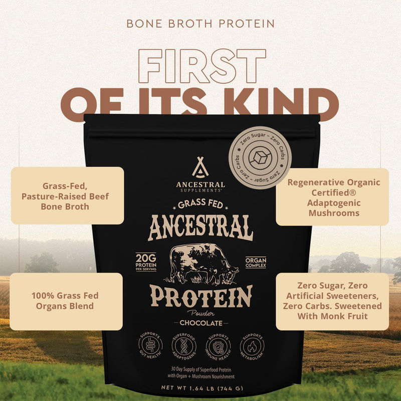 ancestral-supplements-grass-fed-protein-powder-chocolate-beef-bone-broth-based-wbeef-organs-organic-mushrooms-gut-health-support-high-protein-supplement-20g-protein-per-serving-30-day-supply-2