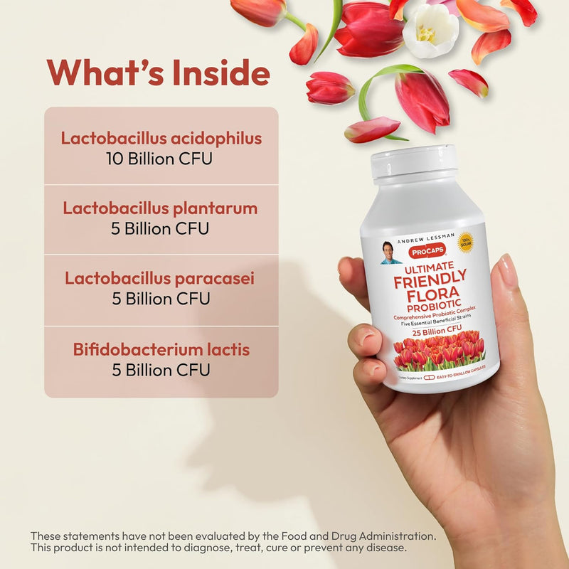 andrew-lessman-ultimate-friendly-flora-probiotic-30-capsules---25-billion-cfu-comprehensive-blend-of-five-probiotic-strains-powerful-immune-and-digestive-support-probiotics-for-women-or-men-2