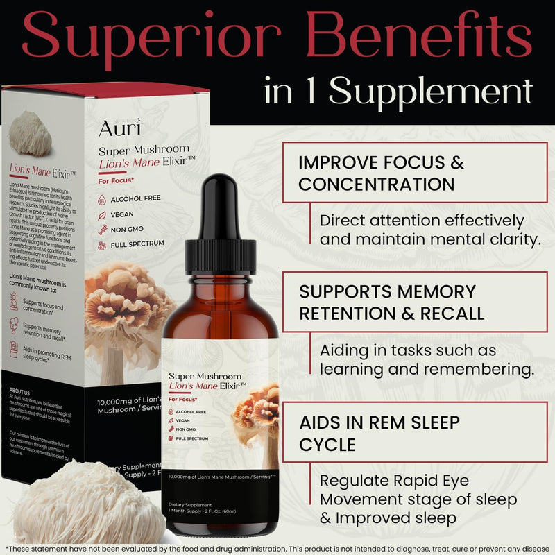 auri-lions-mane-liquid-elixir---brain-supplements-for-memory-and-focus-with-functional-mushrooms---lions-mane-supplement---full-spectrum-lions-mane-extract---no-gmo-vegan-mushroom-tincture-2