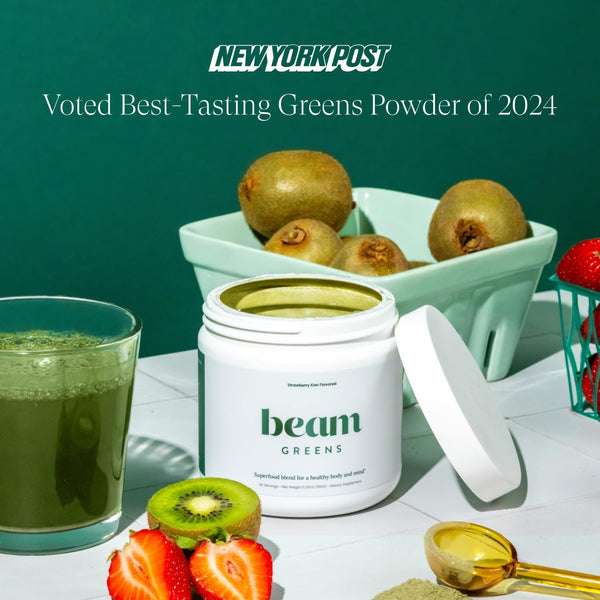 beam-greens-powder-superfood-supplement-for-gut-health-vegan-organic-blend-with-ashwagandha-vitamin-c-b12-b6-d-non-gmo-daily-detox-immune-support-strawberry-kiwi-flavor-15-servings-1