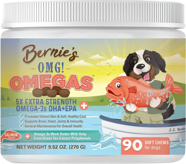 bernies-omg-omegas-chews-for-dogs---5x-extra-strength-dhaepa-fish-oil-healthy-skin-coat-allergy-relief-joint-supplement-salmon-flavor-1