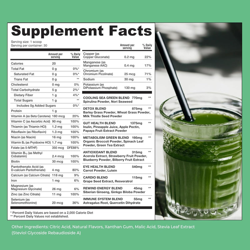 best-tasting-super-greens-powder-with-40-superfoods-delicious-daily-green-powder-with-vitamin-b12-zinc-vitamin-c-magnesium-calcium-green-juice-superfood-mix---pineapple-flavor-2