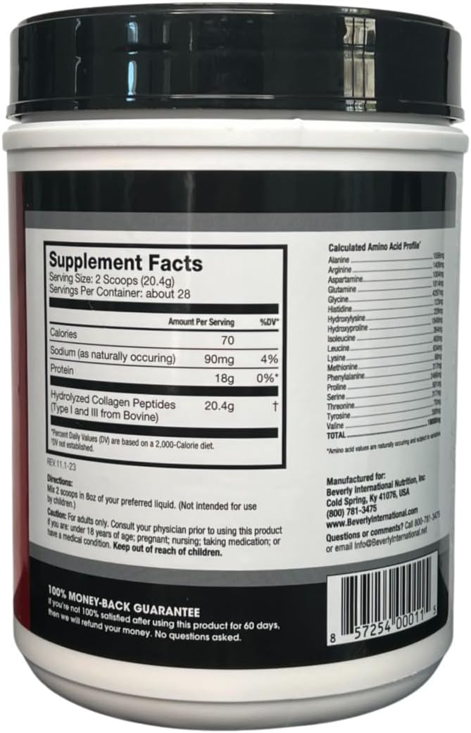beverly-international-collagen-peptides-protein-powder-youthful-appearance--skin-hair-nails-bones-and-joint-health-easy-to-use-highly-absorbable-18-grams-of-protein-unflavored-20-oz-3