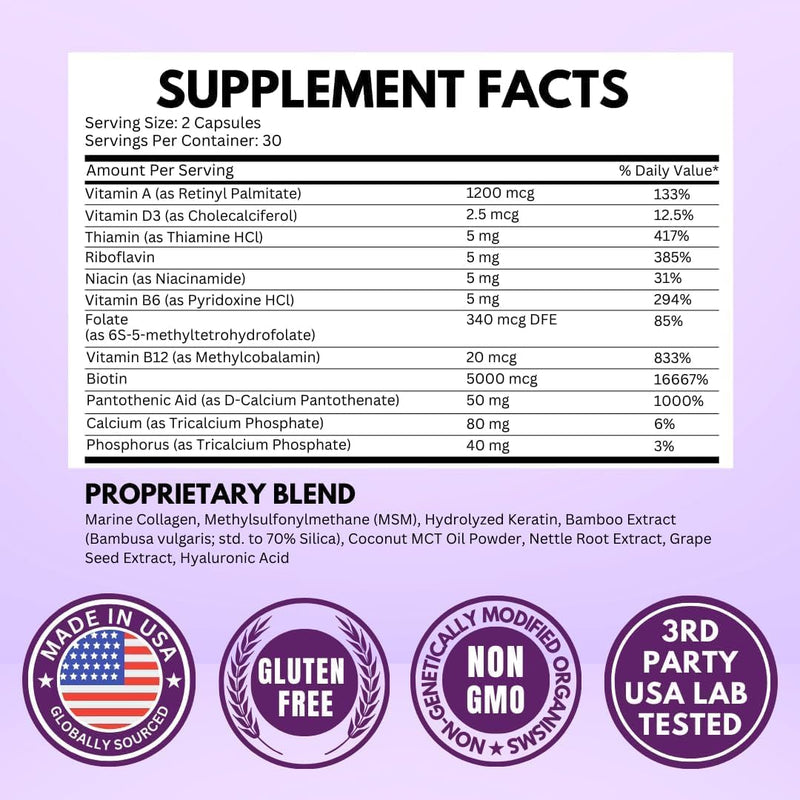 biotin-with-hyaluronic-acid-collagen-and-keratin-25000-mcg-hair-growth-vitamins-for-men-and-women-nails-and-skin-usa-made---third-party-tested-b1-b2-b3-b6-b7-complex---120-capsules-5