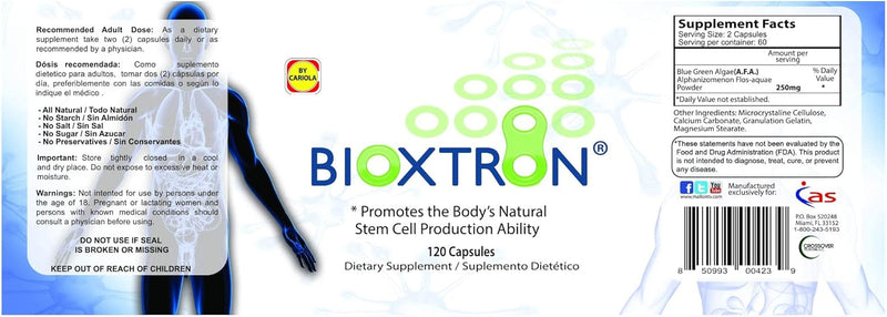 bioxtron-natural-afa-stem-cell-supplement---joint-support-muscle-pain---immune-system-support---natural-blue-green-algae-spirulina---120-caps-2