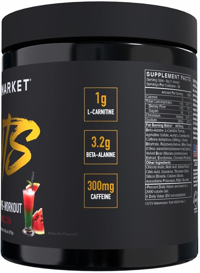 blackmarket-cuts-pre-workout---flavored-energy-powdered-drink-mix-for-men-women-great-for-muscle-definition-thermogenic-creatine-free-watermelon-30-servings-2