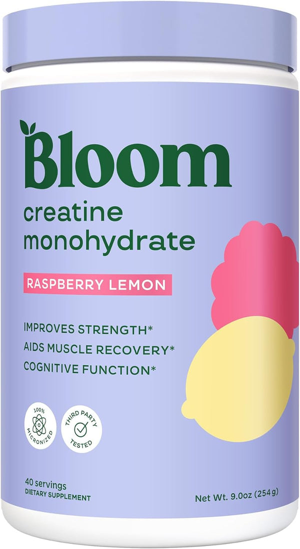 bloom-nutrition-creatine-monohydrate-powder-5g-micronized-creatine-per-serving-supports-muscle-recovery-strength-endurance-pre-or-post-workout-gluten-free-non-gmo-raspberry-lemon-40-svg-9-oz-1