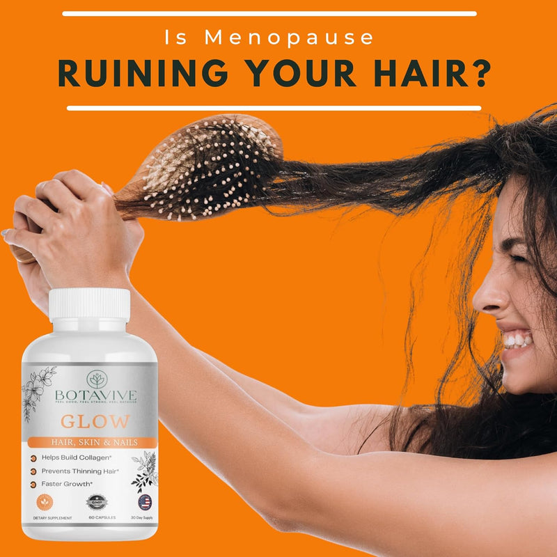 botavive-glow-menopause-hair-loss-supplement-for-women-biotin-5000-mcg-dht-blocker-bamboo-horsetail-supports-hair-growth-stronger-nails-skin-elasticity---vegan-non-gmo--60-capsules-4