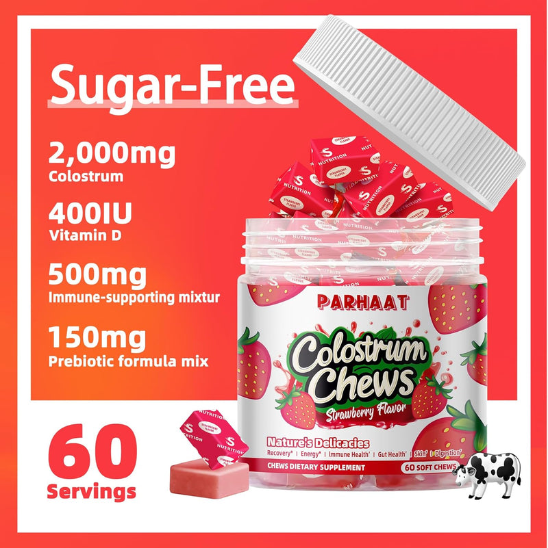 bovine-colostrum-chews-supplement-with-probiotics-for-gut-health-bloating-immune-support-skin-hair-growth-and-beauty---strawberry-flavor-60-servings-4