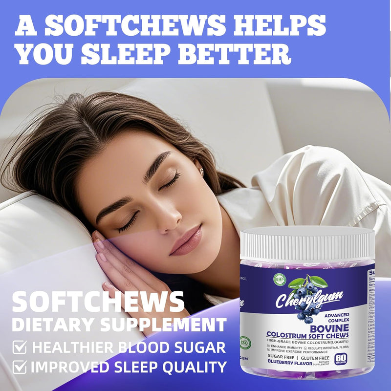 bovine-colostrum-chews-supplement-with-probiotics-for-gut-health-bloating-immune-support-skin-hair-growth-and-beauty---blueberry-flavor-60-servings-4