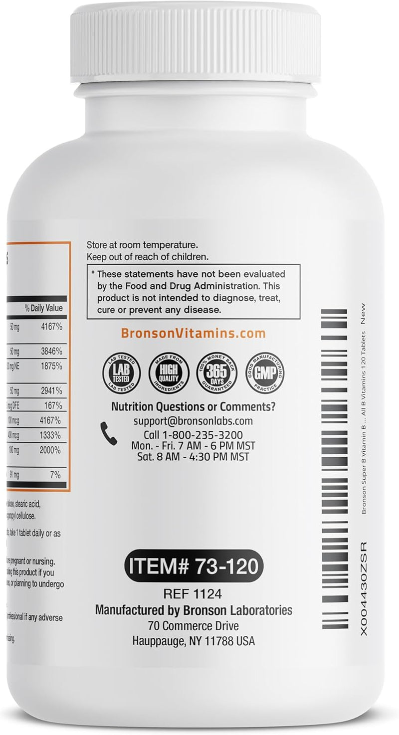 bronson-super-b-vitamin-b-complex-sustained-slow-release-vitamin-b1-b2-b3-b6-b9---folic-acid-b12-contains-all-b-vitamins-120-tablets-4