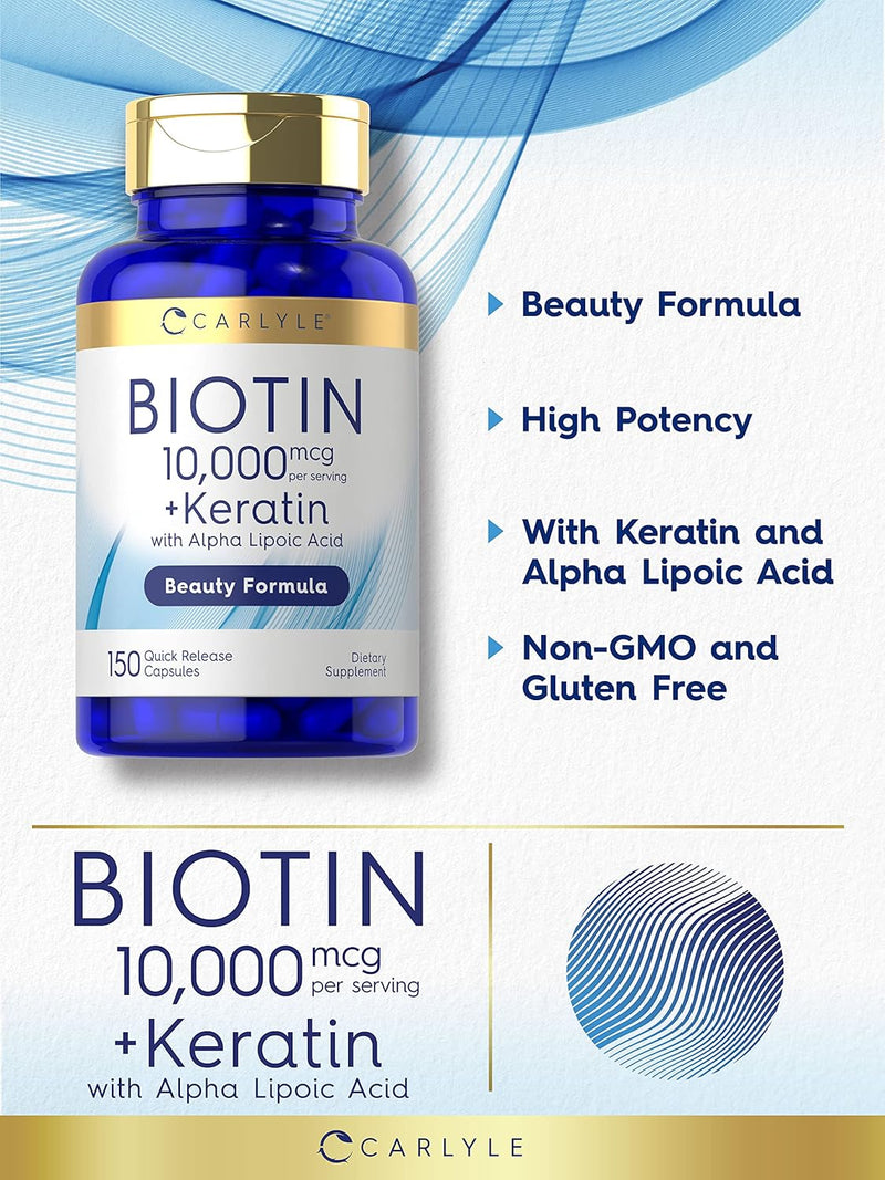 carlyle-biotin-10000mcg-150-capsules-beauty-formula-with-keratin-non-gmo-gluten-free-supplement-3