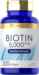 carlyle-biotin-5000mcg-softgels-200-count-vitamins-for-hair-skin-and-nails-non-gmo-gluten-free-supplement-1