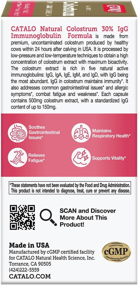catalo-bovine-colostrum-supplement-for-women-men---30-igg-immunoglobulins-formula---500mg-colostrum-extract-per-capsule---plant-based-capsules-30-capsules-5
