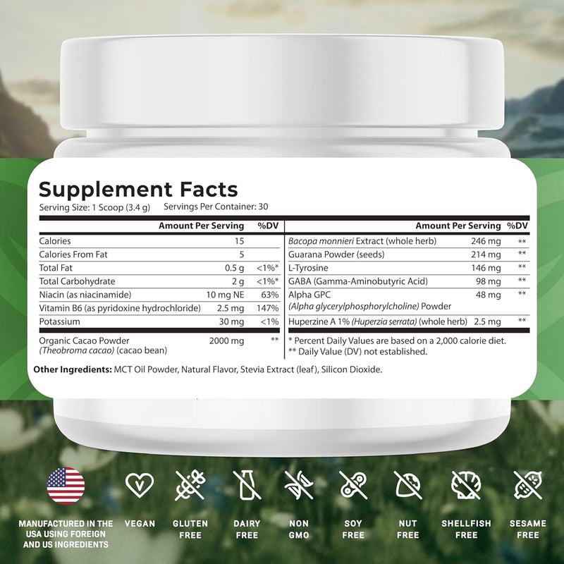 cognicharge-brain-supplements-for-memory-focus-clarity---with-bacopa-monnieri-extract-guarana-powder-niacin-l-tyrosine-alpha-gpc-gaba---363-oz---30-servings---cocoa-mist-flavor-4