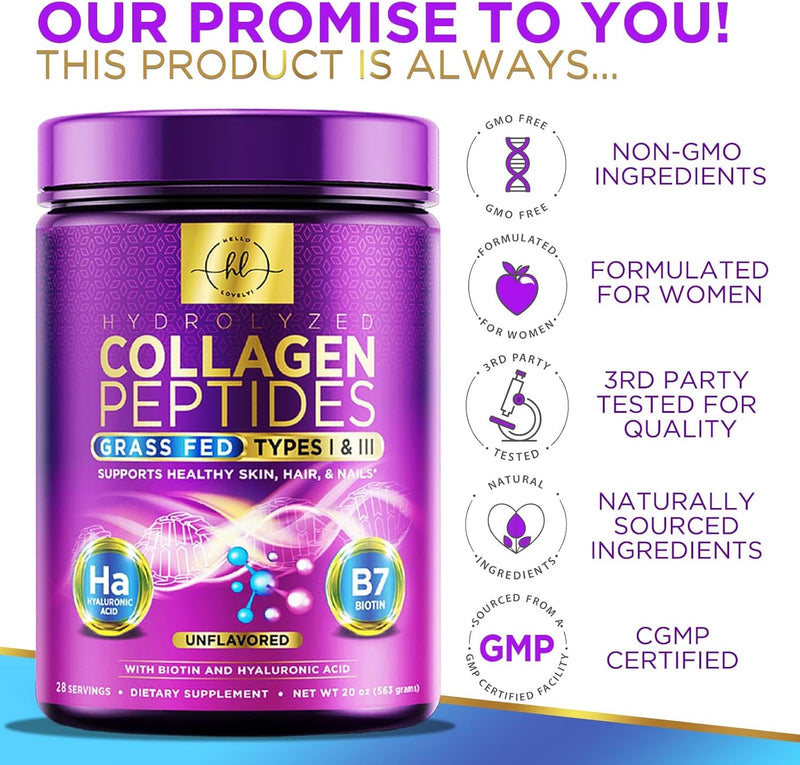 collagen-peptides-powder---unflavored-grass-fed-collagen-powder-type-i-iii-collagen-supplements-with-hyaluronic-acid-biotin---womens-hair-nail-skin-bones-joint-health-support---28-servings-4