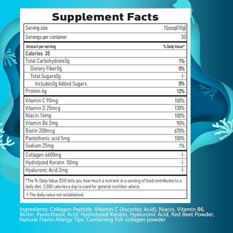 collagen-peptides-powder-for-women-multi-marine-hydrolyzed-for-healthy-hair-skin-nails-with-hyaluronic-acid-biotin-vitamin-c-30-servings-106-oz-strawberry-7