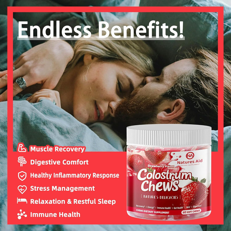 colostrum-chews-supplement-with-probiotics-for-gut-health-bloating-immune-support-skin-hair-growth-and-beauty---strawberry-flavor-60-servings-6