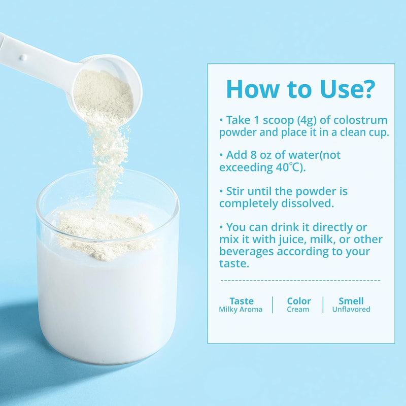 colostrum-supplement-powder---40-igg-4000-mg-bovine-colostrum-supplement-for-gut-hair-growth-beauty-and-immune---grass-fed-colostrum-powder-for-humans-easy-to-mix-unflavored-30-servings-4
