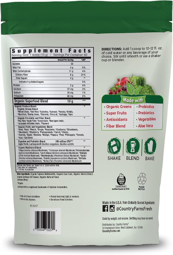country-farms-super-greens-natural-flavor-50-organic-super-foods-usda-organic-drink-mix-fruits-vegetables-super-greens-with-fiber-mushrooms-probiotics-supports-energy-60-servings-900g-1