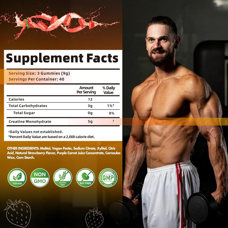 creatine-monohydrate-gummies-for-men-women-5g-of-creatine-monohydrate-per-serving---sugar-freevegan-strawberry-flavor-120-count-2