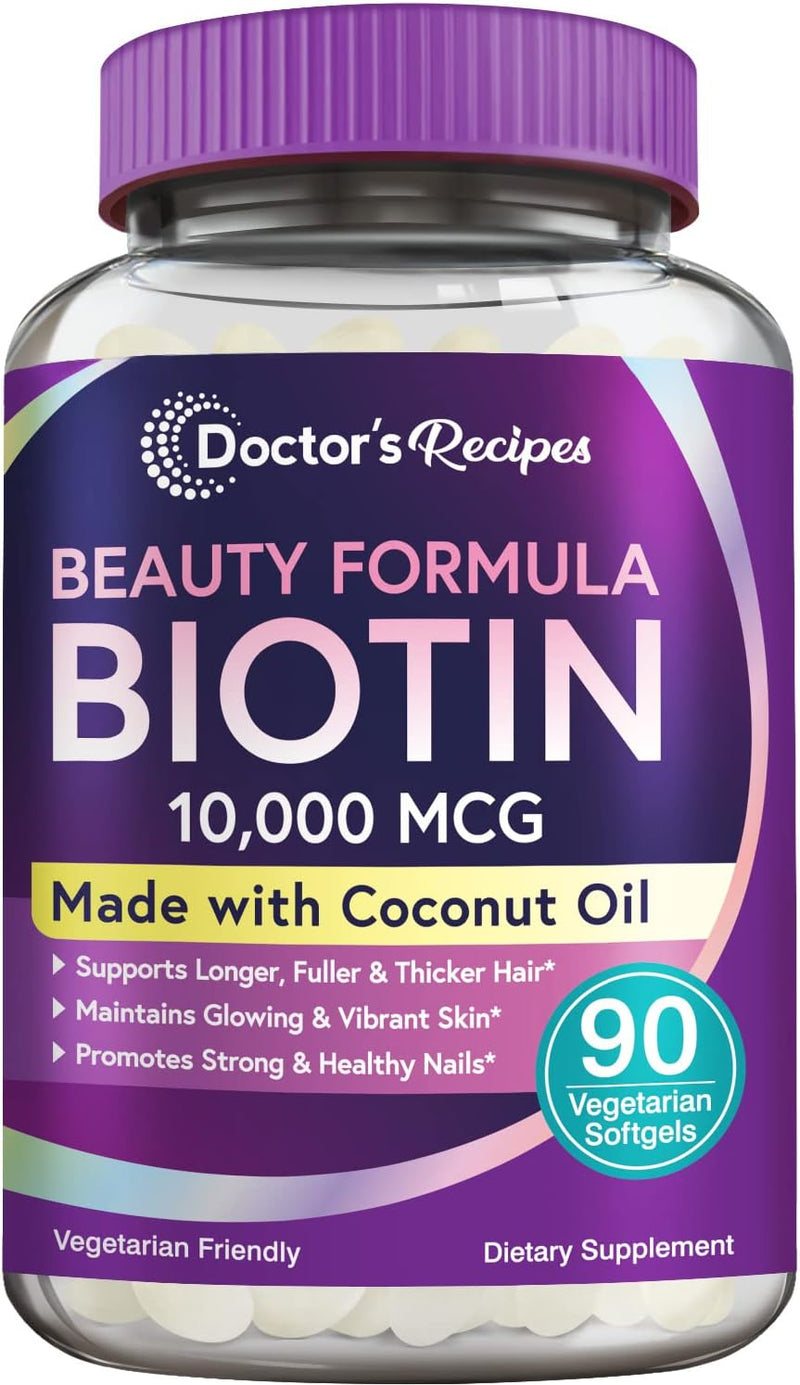 doctors-recipes-biotin-10000-mcg-hair-growth-healthy-skin-nails-energy-metabolism-vegetarian-friendly-biotin-with-coconut-oil-non-gmo-3-month-supply-90-vegetarian-softgels-1