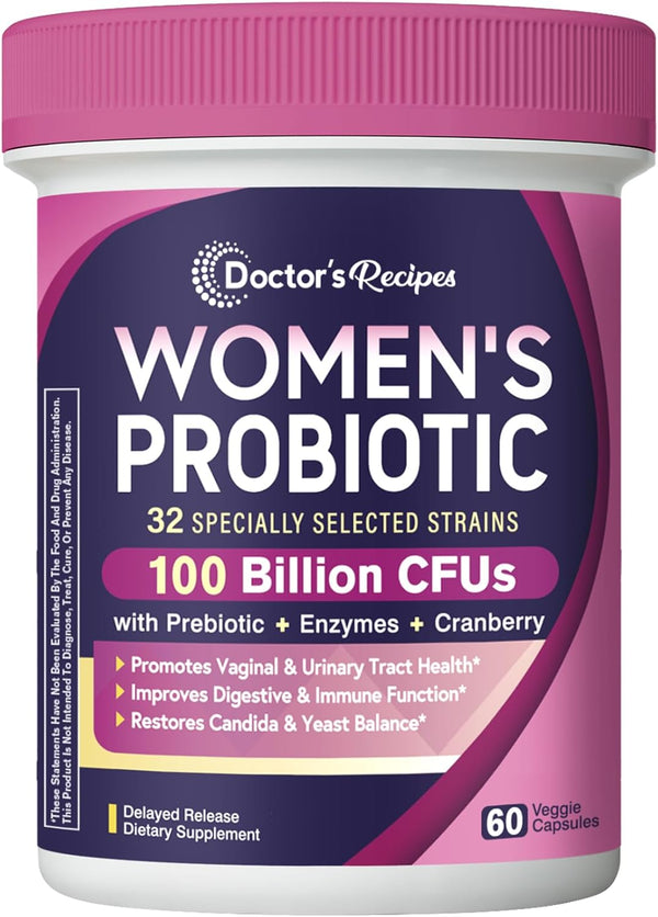 doctors-recipes-probiotics-for-women-100-billion-cfu-32-strains-with-prebiotic-fiber-enzymes-cranberry-vaginal-urinary-digestive-immune-no-yeast-shelf-stable-delayed-release-60-caps-1