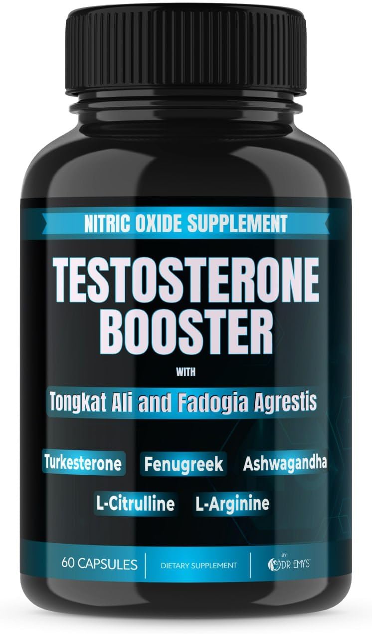 dr-emys-1-pack-testosterone-booster-tongkat-ali-fadogia-agrestis-nitric-oxide-ashwagandha-supplement-for-men-with-l-arginine-citrulline-fenugreek---turkesterone-pre-workout-pump-60-capsules-1
