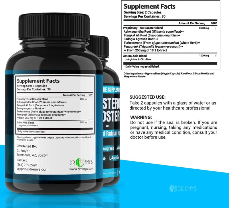 dr-emys-1-pack-testosterone-booster-tongkat-ali-fadogia-agrestis-nitric-oxide-ashwagandha-supplement-for-men-with-l-arginine-citrulline-fenugreek---turkesterone-pre-workout-pump-60-capsules-3