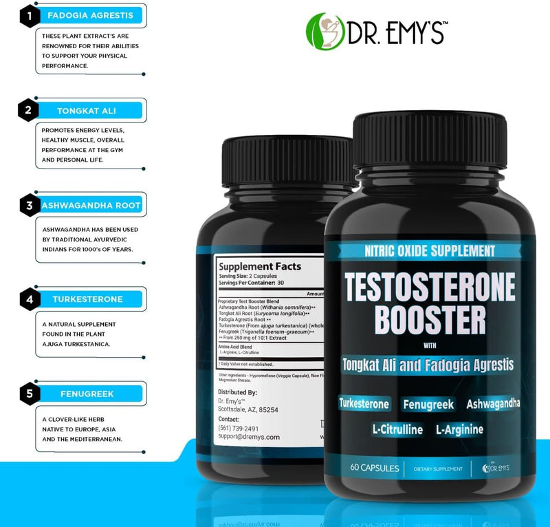 dr-emys-1-pack-testosterone-booster-tongkat-ali-fadogia-agrestis-nitric-oxide-ashwagandha-supplement-for-men-with-l-arginine-citrulline-fenugreek---turkesterone-pre-workout-pump-60-capsules-6