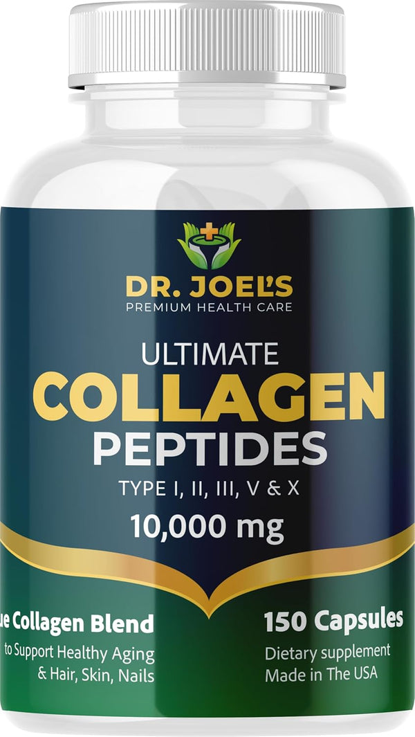 dr-joels-multi-collagen-complex-for-women-and-men---collagen-peptides-capsules-with-biotin---ultimate-collagen-pills-150---type-i-ii-iii-v-x---made-in-the-usa-1