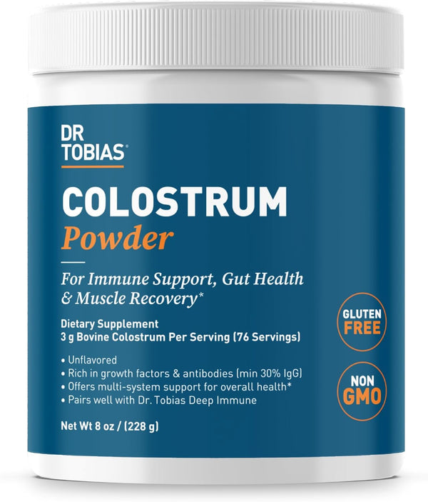 dr-tobias-colostrum-powder-premium-bovine-colostrum-supplement-for-immune-support-gut-health-muscle-recovery-3g-per-serving-minimum-30-igg-unflavored-8-oz-76-servings-1
