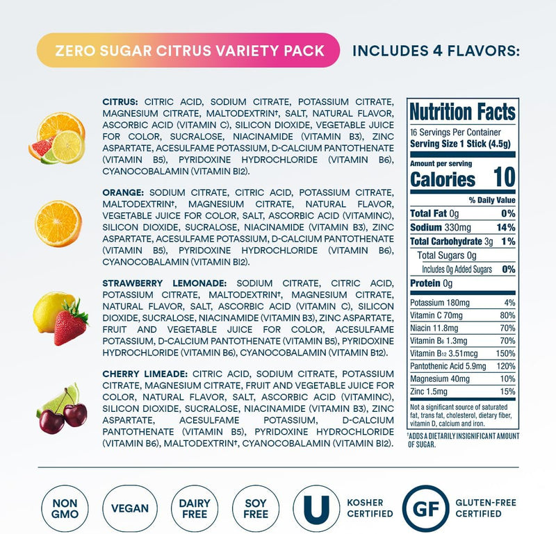 dripdrop-sugar-free-hydration-packets---zero-citrus-variety-pack---single-serve-electrolytes-powder-drink-mix---cherry-limeade-citrus-orange-strawberry-lemonade---non-gmo-gluten-free---16-sticks-3