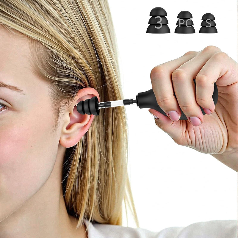 ear-pressure-relief-device-for-alleviating-migraine-tension-and-tinnitus---ringing-ears-solution-headache-relief-cap-airplane-friendly-includes-3-sizes-of-soft-earplugs---sleek-gray-black-2
