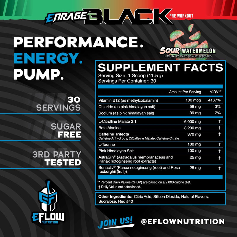 eflow-nutrition-enrage-black-high-stimulant-pre-workout-supplement---preworkout-powder-to-boost-energy-pumps-and-strength---4-flavors-30-servings-sour-watermelon-2