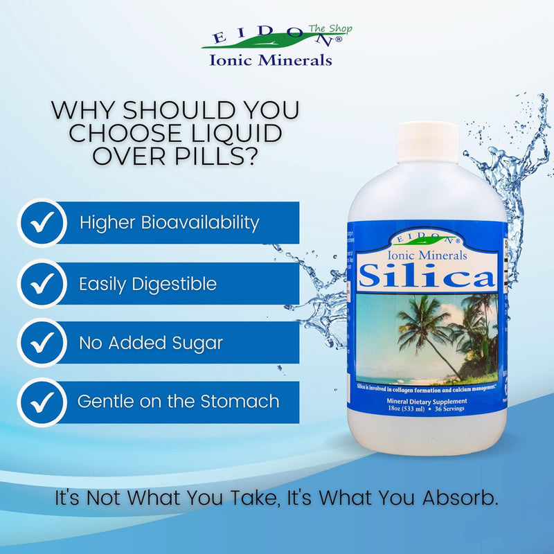 eidon-ionic-minerals-liquid-silica-mineral-concentrate---silica-supplement-for-hair-skin-and-nails-silica-drops-to-support-collagen-production-joint-and-bone-health-helps-manage-calcium---18-oz-3
