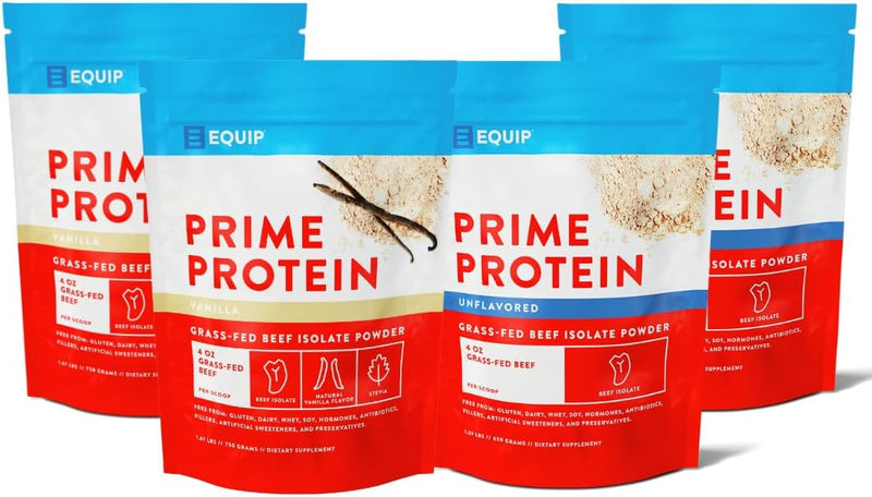 equip-foods-chocolate-prime-protein-powder---unflavored-x2-vanilla-x2---grass-fed-isolate-beef-protein-powder---paleo-and-gluten-free-protein-powder---helps-build-and-repair-tissue-1