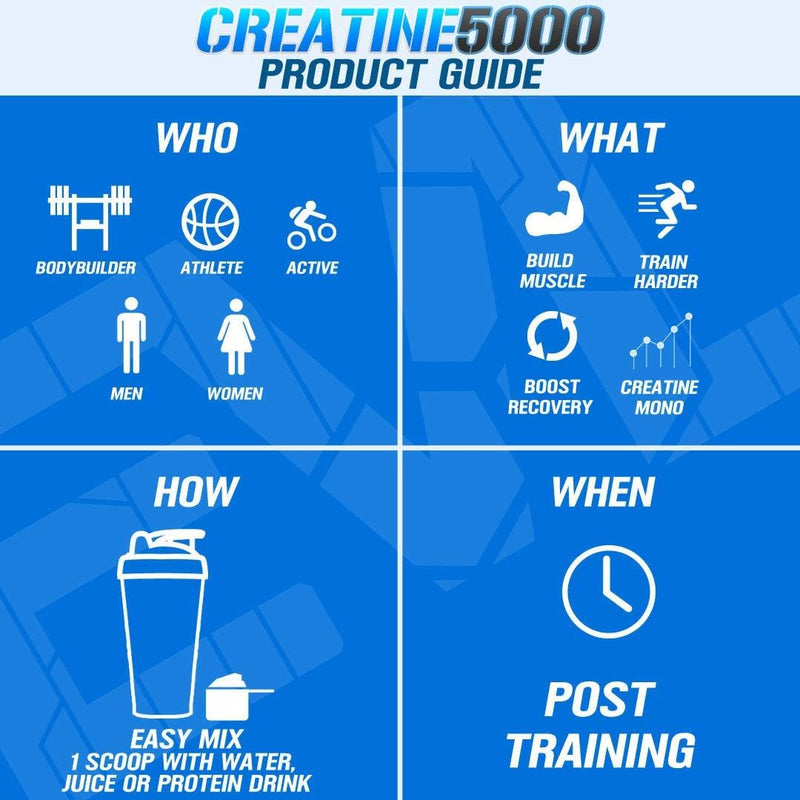evlution-nutrition-creatine-5000---supports-faster-recovery-lean-muscle-growth-performance---pre-post-workout-powder---5000mg-pure-creatine-monohydrate-per-serving---60-servings---unflavored-5
