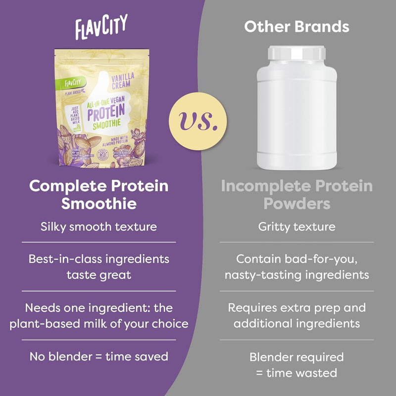 flavcity-vegan-protein-powder---vanilla-smoothie---20g-almond-plant-based-protein-powder---dairy-free-shake---with-organic-fruit-reishi-cordecyps-mushrooms---no-blender-needed-15-servings-5